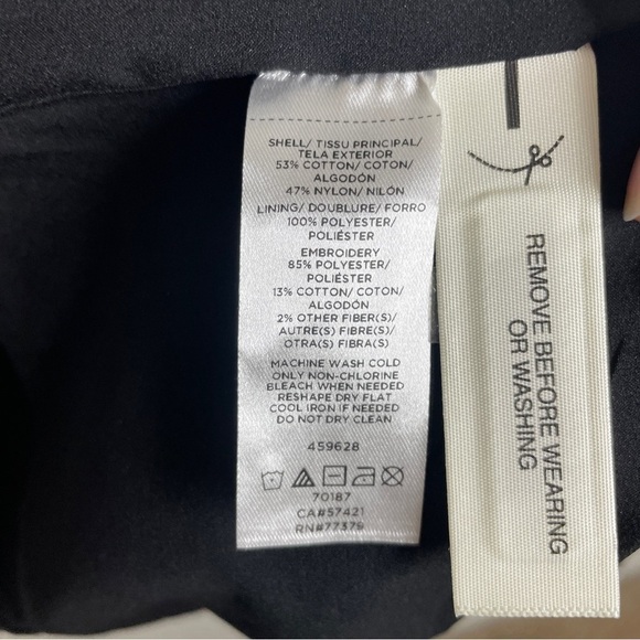 Ann Taylor Contrast Floral Lace Shift Dress Size 6 Flutter Sleeves - Picture 8 of 8